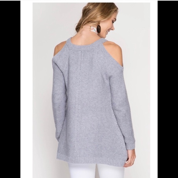 Boutique Tan Cold Shoulder Sweater - Picture 5 of 5